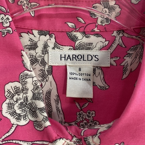 Harold's Cotton Village print Snap Button Top Women's Small - Picture 2 of 10